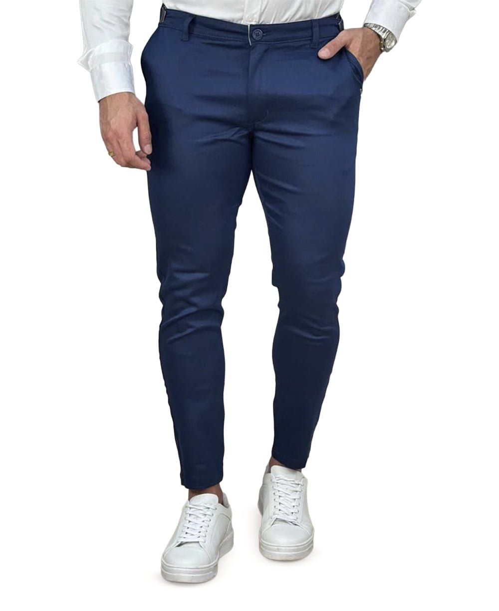 Calça Alfaiataria Azul Masculina Com Regulagem - Per Pochi