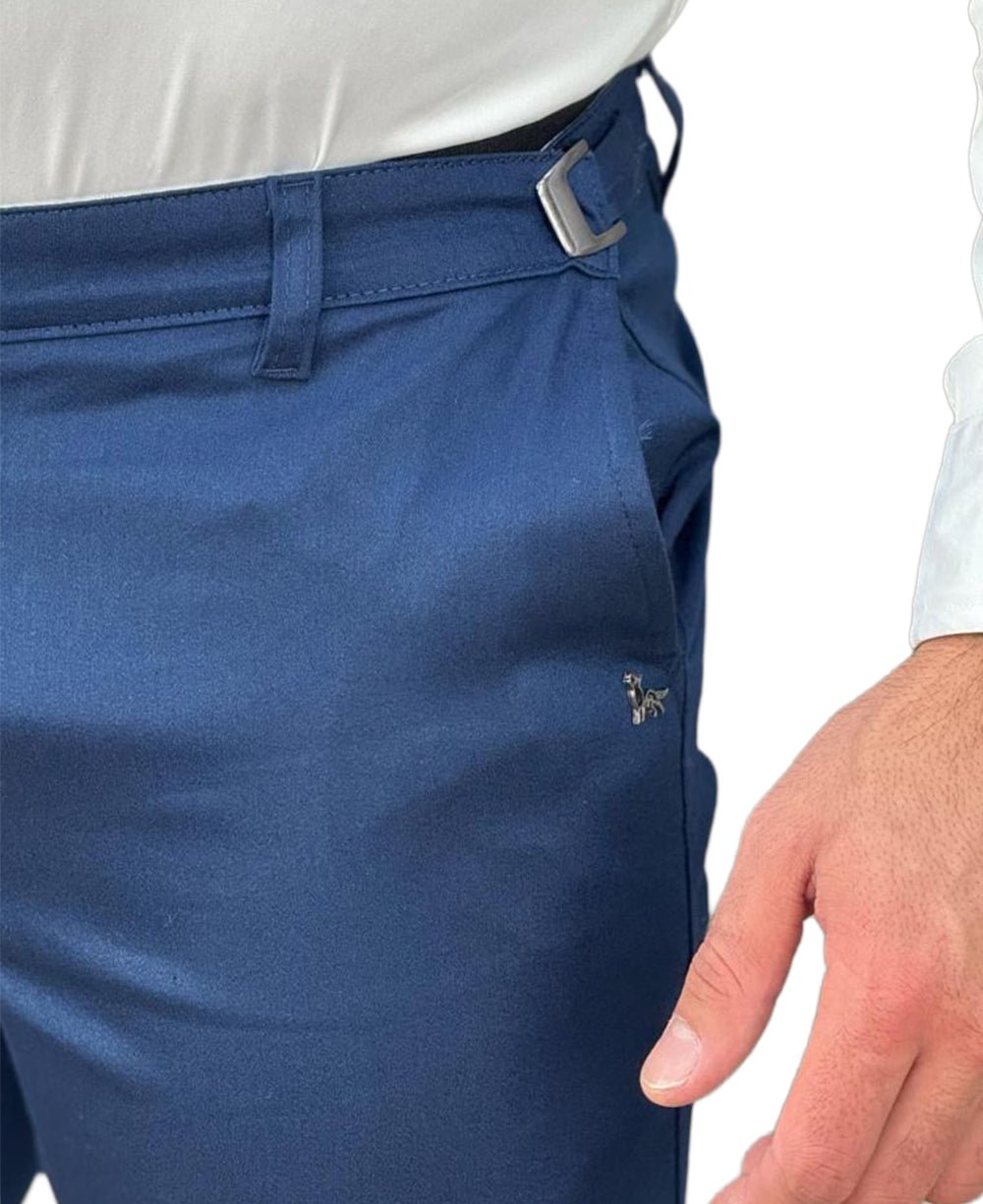 Calça Alfaiataria Azul Masculina Com Regulagem - Per Pochi