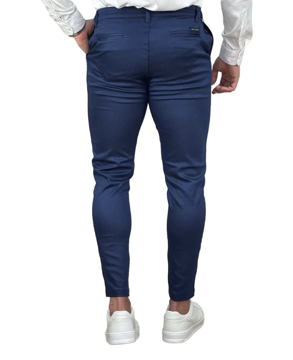 Calça Alfaiataria Azul Masculina Com Regulagem - Per Pochi