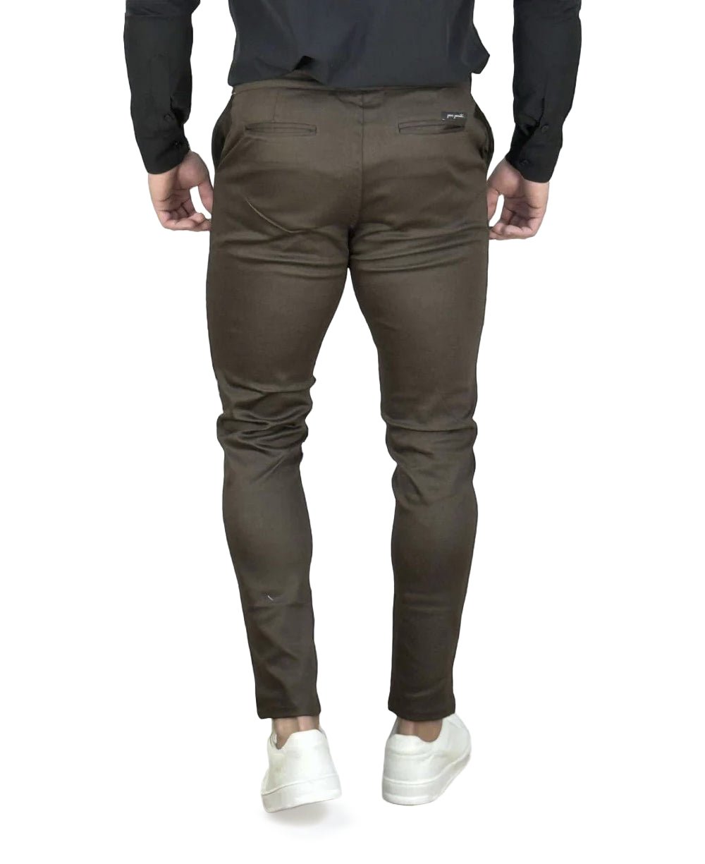 Calça Alfaiataria Marrom Masculina Regulagem - Per Pochi