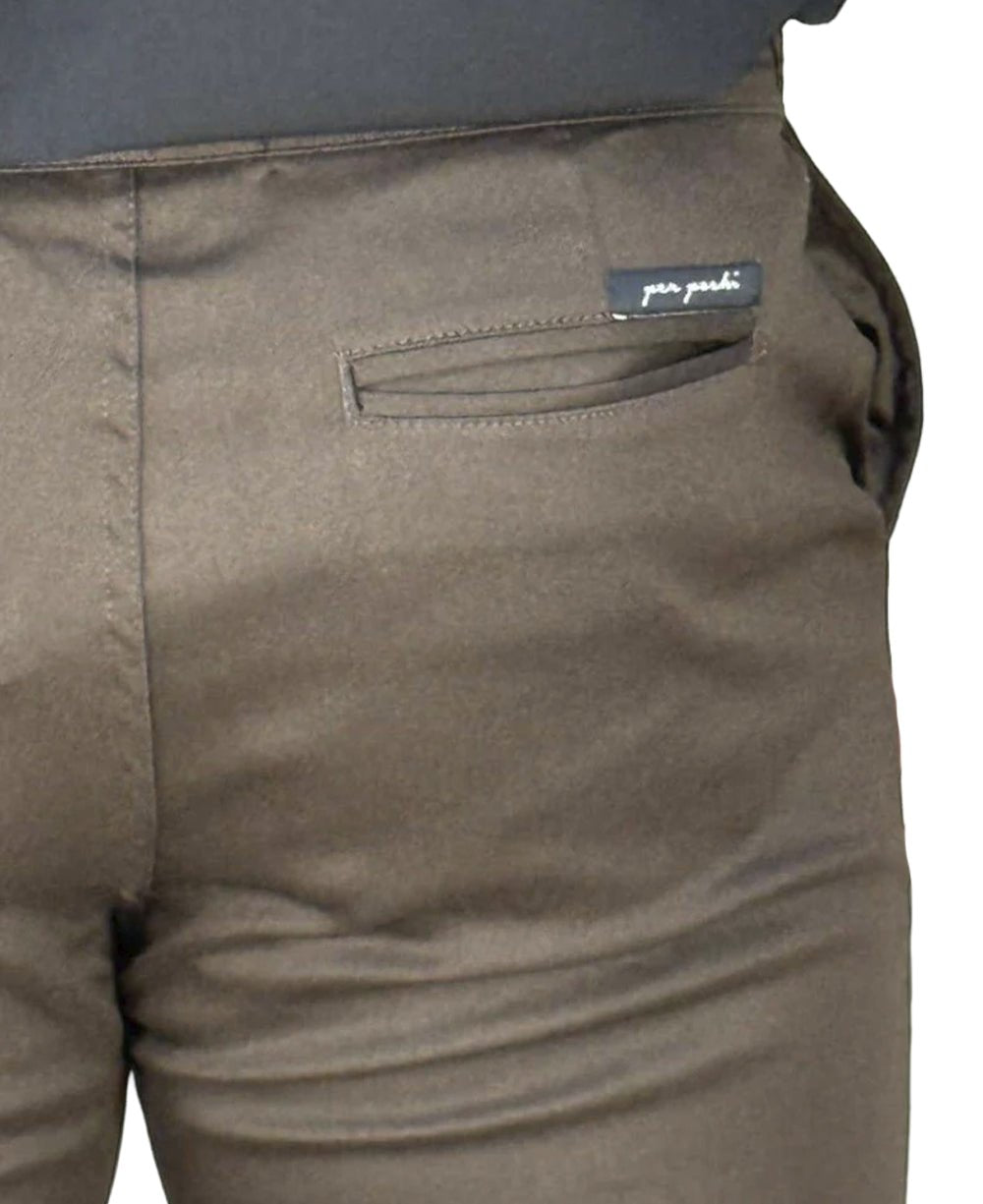 Calça Alfaiataria Marrom Masculina Regulagem - Per Pochi