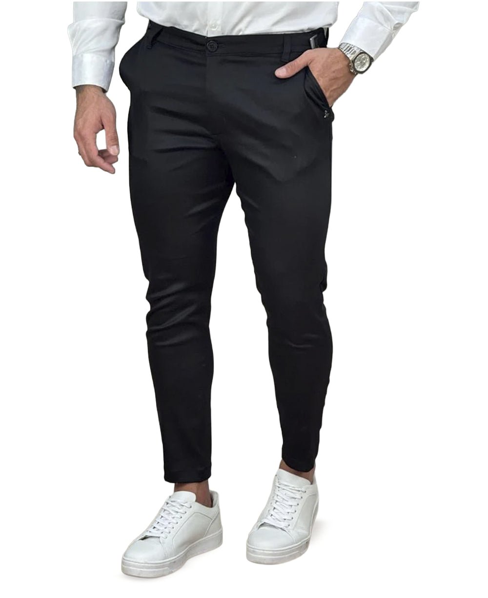 Calça Alfaiataria Preta Masculina Com Regulagem - Per Pochi