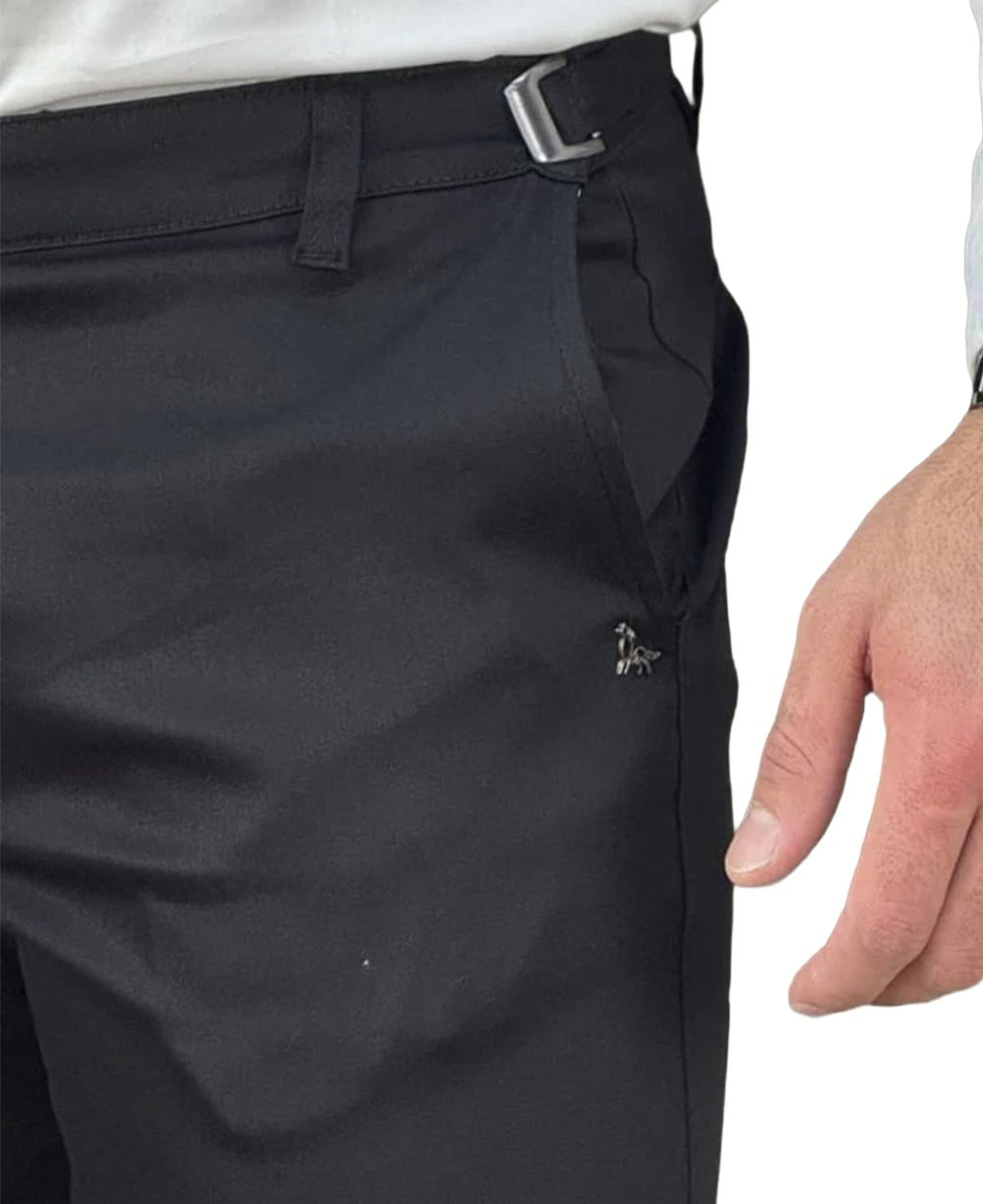 Calça Alfaiataria Preta Masculina Com Regulagem - Per Pochi