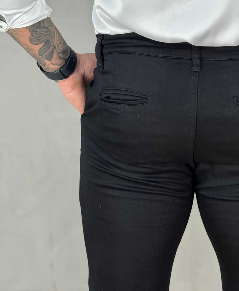 Calça Alfaiataria Preta Masculina Super Skinny - Truehero