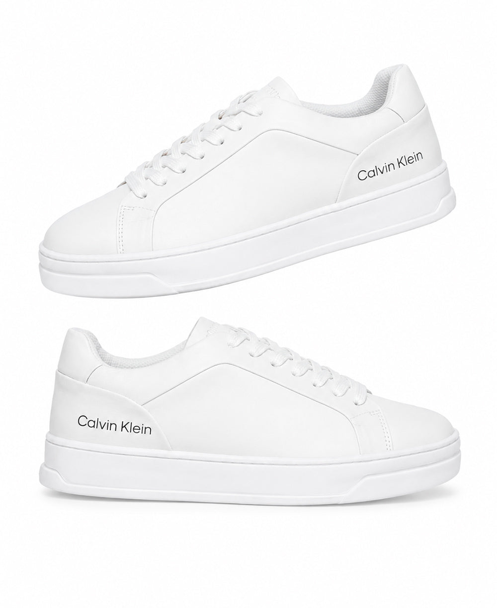 Tênis Branco Masculino De Couro Cano Baixo - Calvin Klein