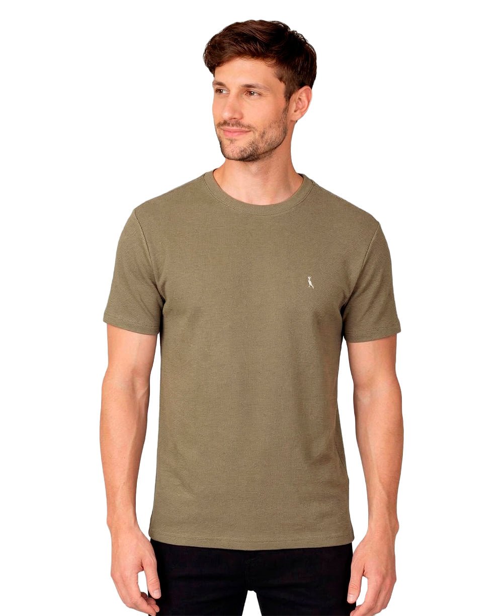 Camiseta Verde Militar Masculina Super Slim - Reserva