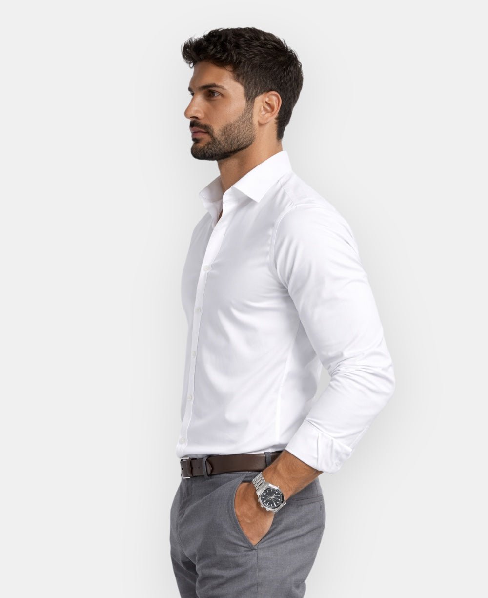 Camisa Social Manga longa Branco Fibra de Bambu - Paladhos