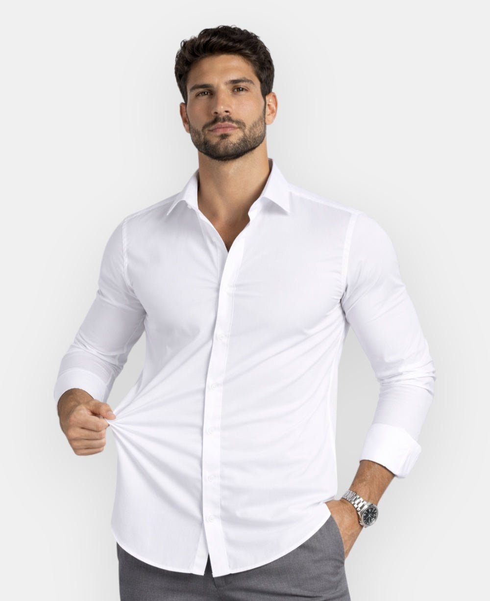Kit 2 Camisas Branca Masculina Fibra de Bambu - Paladho´s