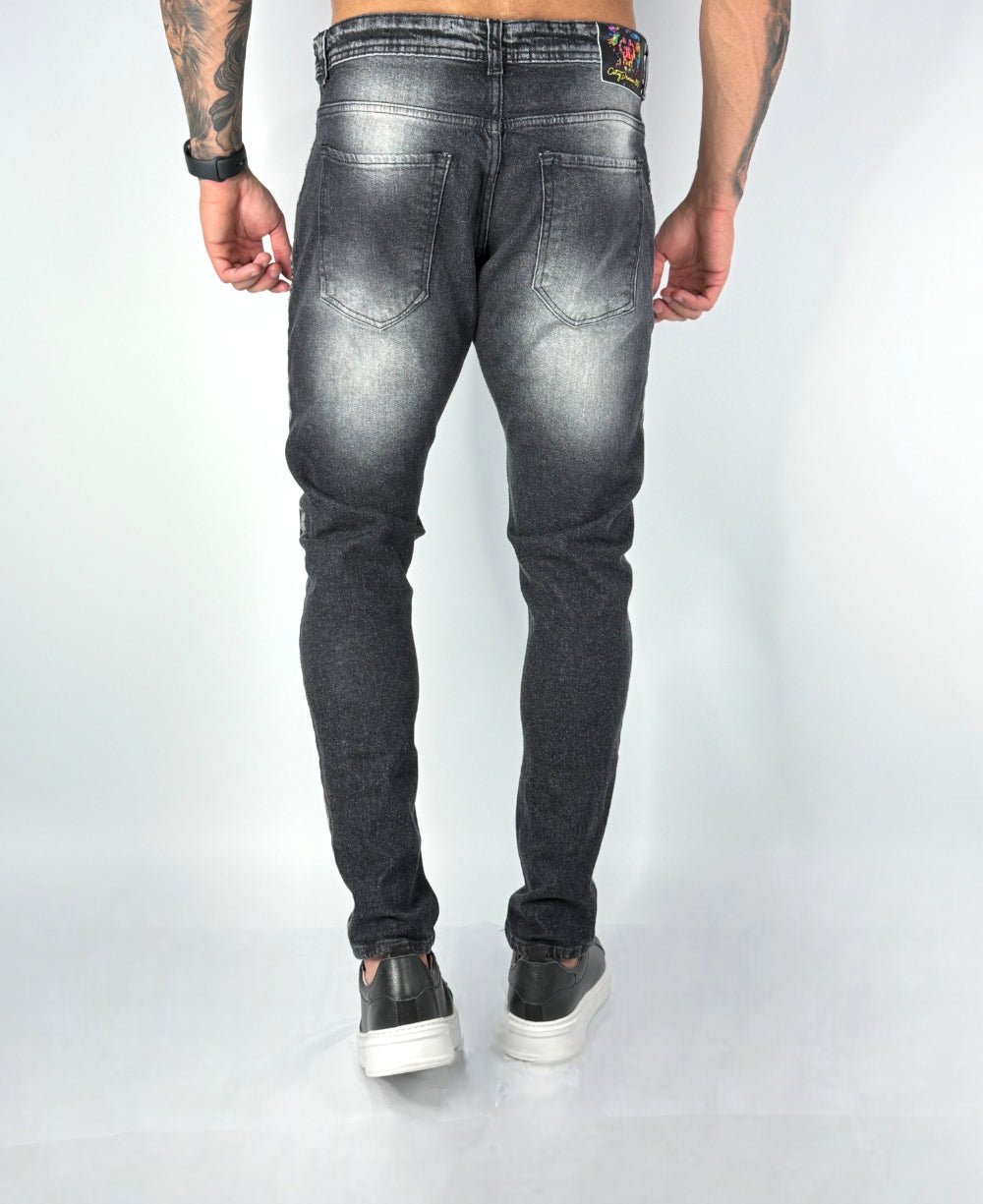 Calça Jens Cinza Chumbo Destroide - City Denim