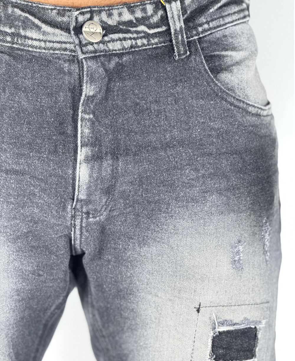 Calça Jens Cinza Chumbo Destroide - City Denim