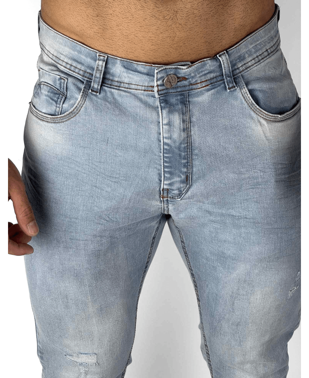Calça Jeans Claro Liso Destroyd - City Denim