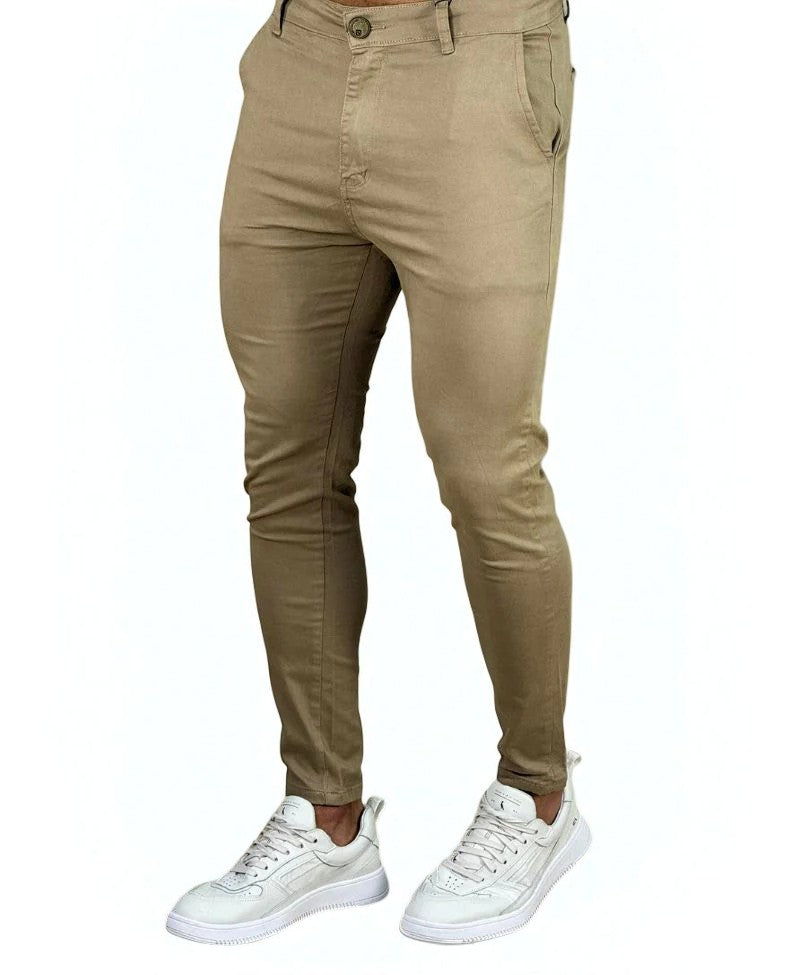 Calça Alfaiataria Sarja Caqui Masculina Super Skinny - Codi Jeans