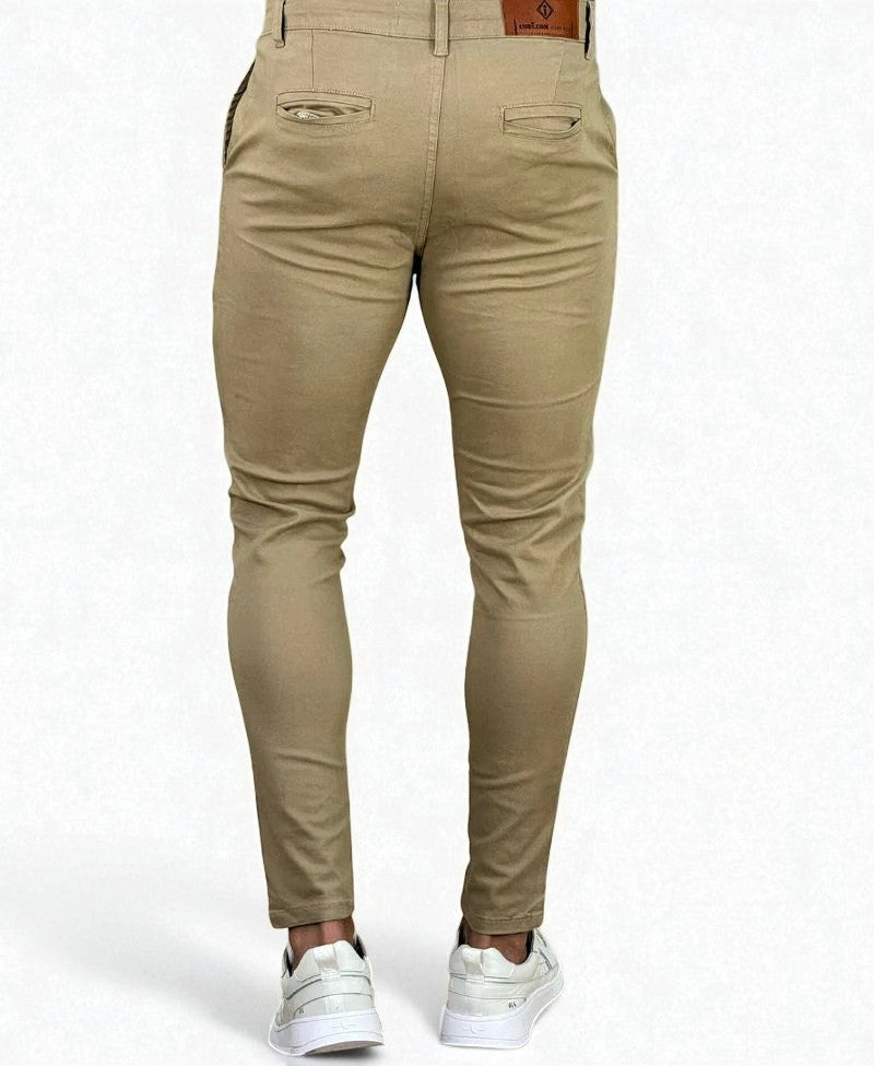 Calça Alfaiataria Sarja Caqui Masculina Super Skinny - Codi Jeans