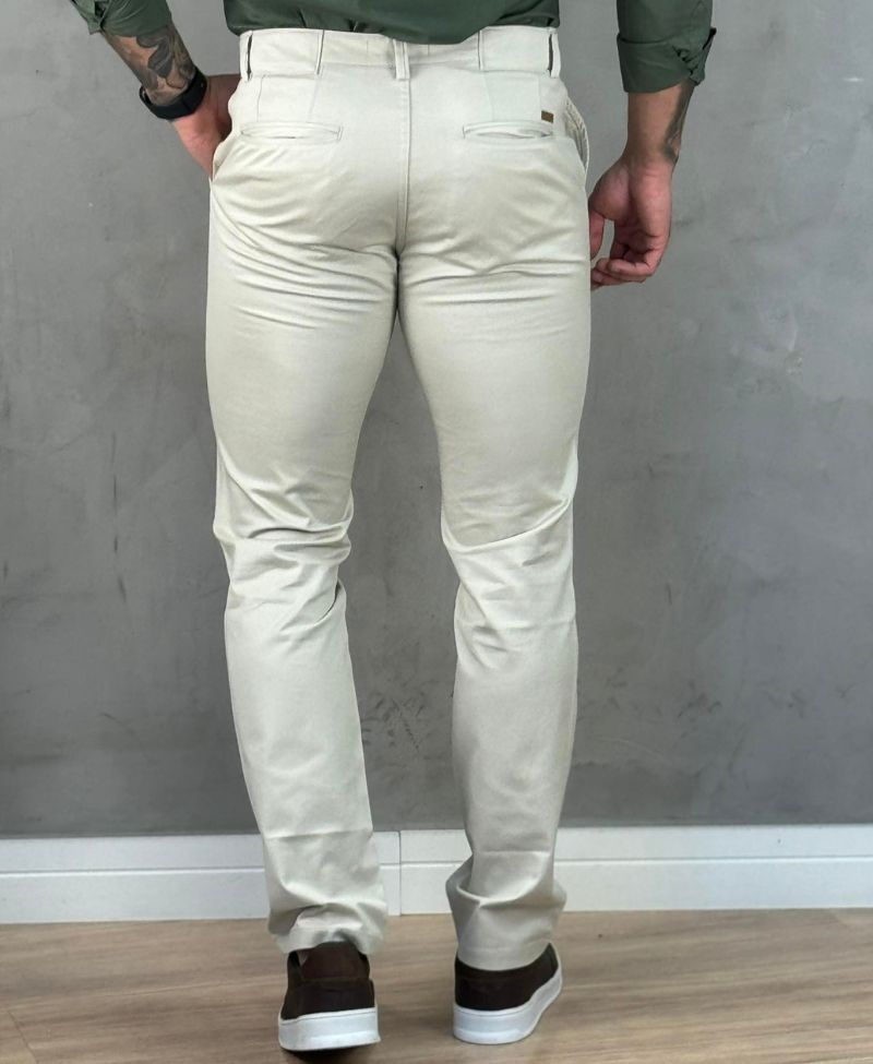 Calça Alfaiataria Areia Masculina Slim - Kanzo