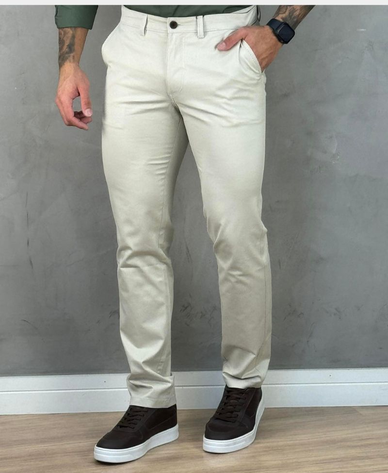 Calça Alfaiataria Areia Masculina Slim - Kanzo