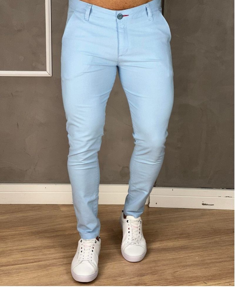 Calça Alfaiataria Azul Bebe Masculina Super Skinny  - Paladho´s Jeans