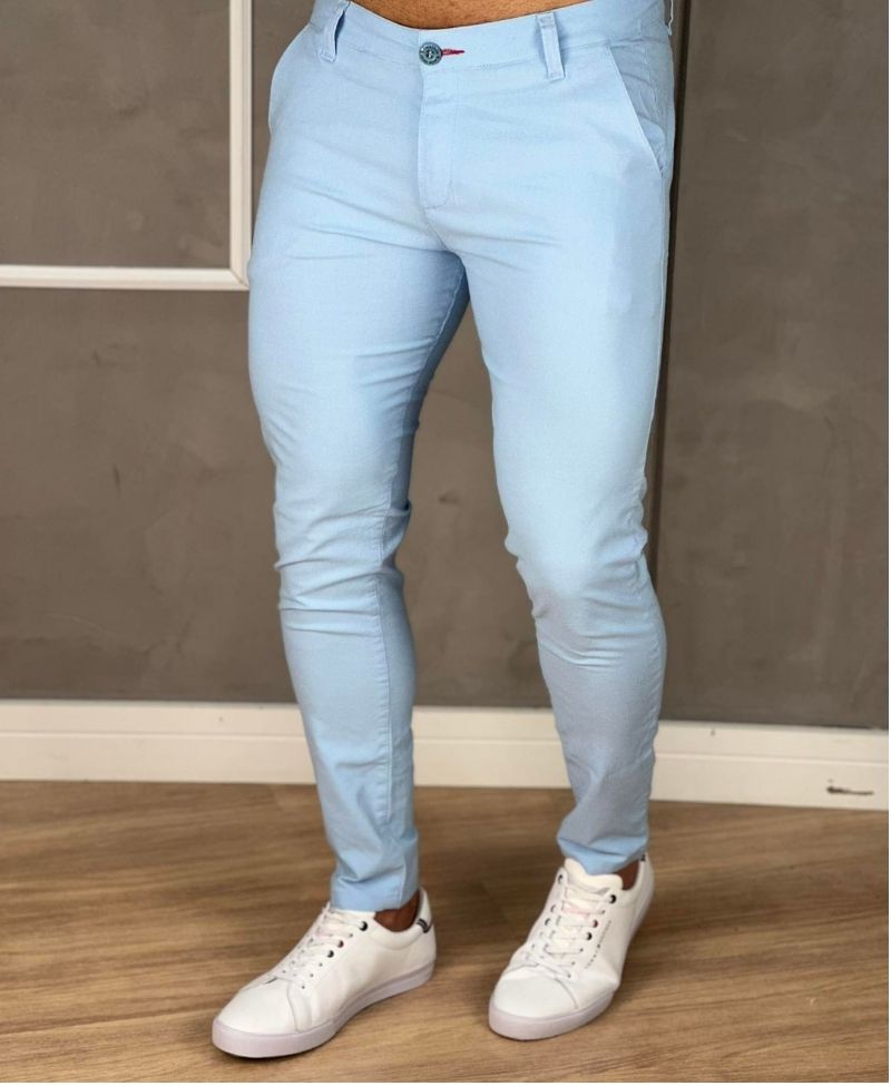 Calça masculina hot sale azul