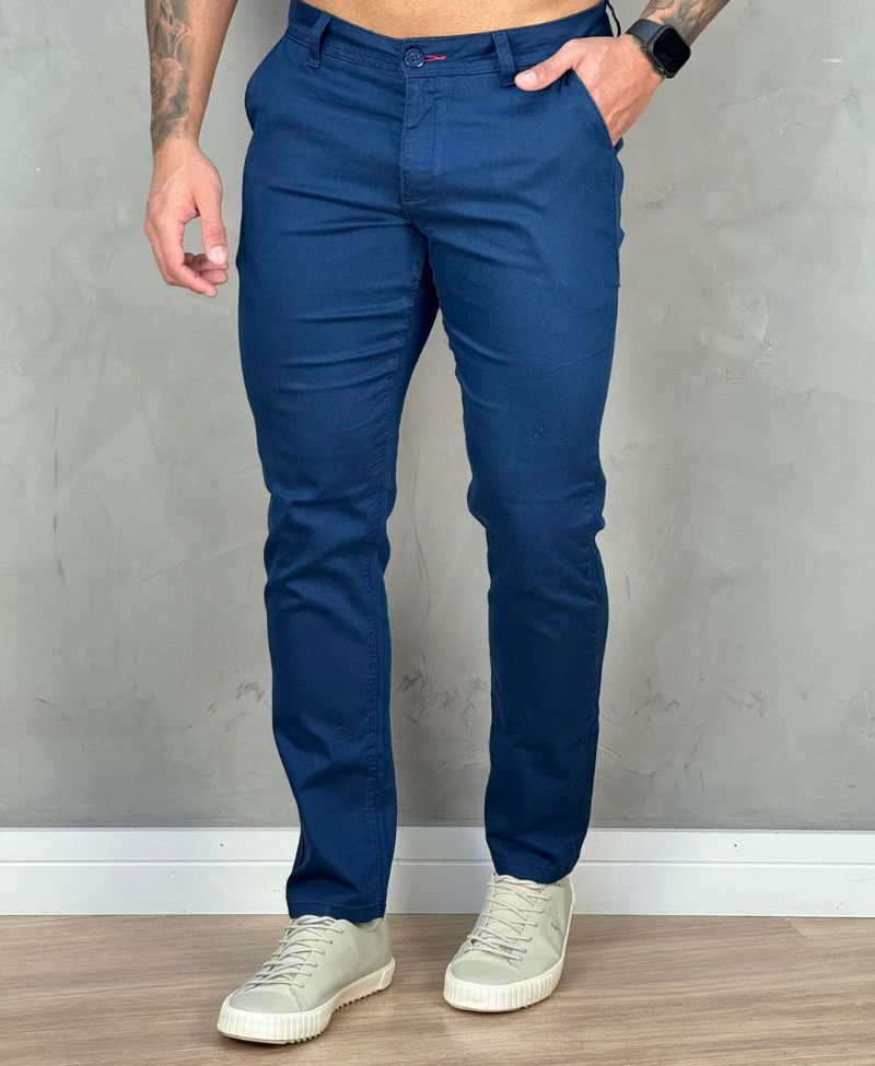 Calça Alfaiataria Azul Bic Masculina Slim - Paladho´s Jeans Wear