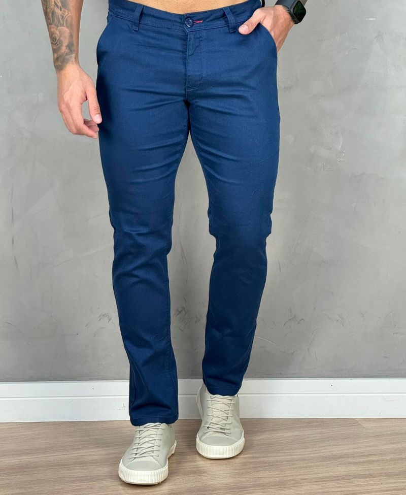 Calça Alfaiataria Azul Bic Masculina Slim - Paladho´s Jeans Wear