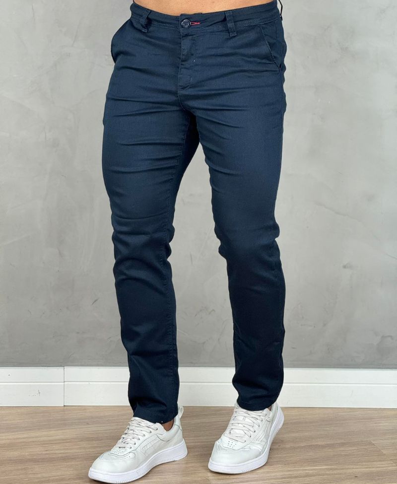 Calça Alfaiataria Azul Marinho Masculina Slim - Ideal Vest Rouparia