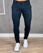 Calça Alfaiataria Azul Marinho Masculina Slim Acetinada - Paladho´s Jeans Wear
