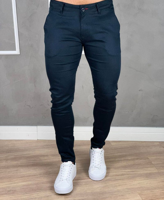 Calça Alfaiataria Azul Marinho Masculina Skinny Acetinada - Paladho´s Jeans Wear