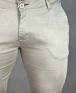 Calça Alfaiataria Bege Masculina Slim Acetinada - Paladho´s Jeans Wear