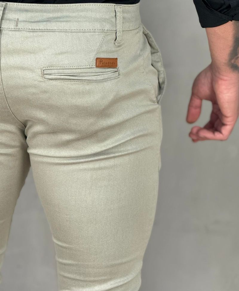 Calça Alfaiataria Bege Masculina Super Skinny - Paladho´s Jeans