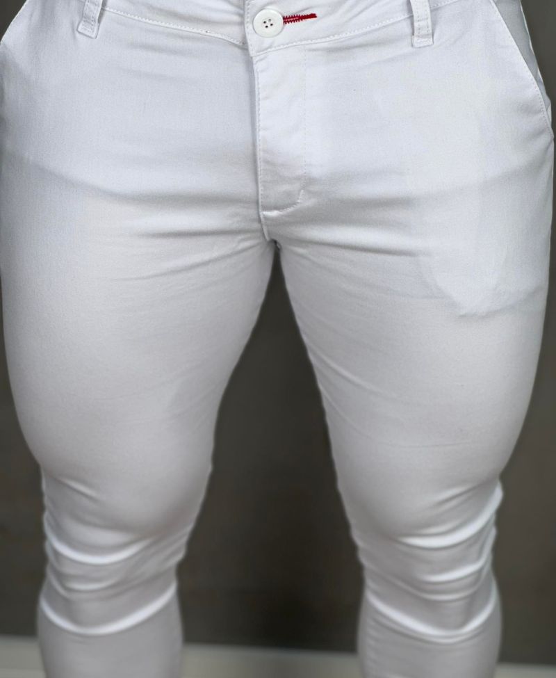 Calça Alfaiataria Branca Masculina Super Skinny - Paladho´s Jeans