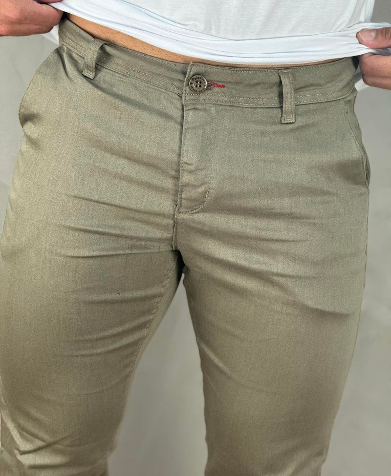 Calça Alfaiataria Caqui Masculina Slim  - Paladho´s Jeans Wear