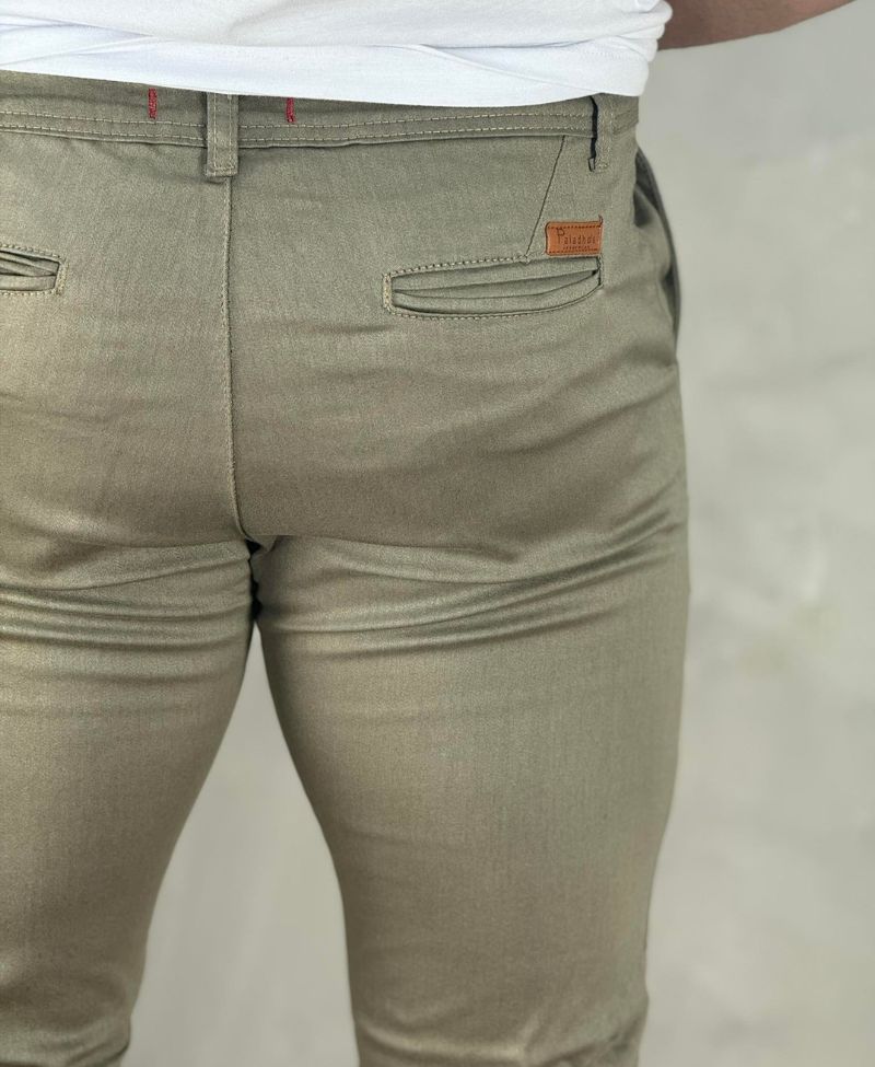 Calça Alfaiataria Caqui Masculina Slim  - Paladho´s Jeans Wear