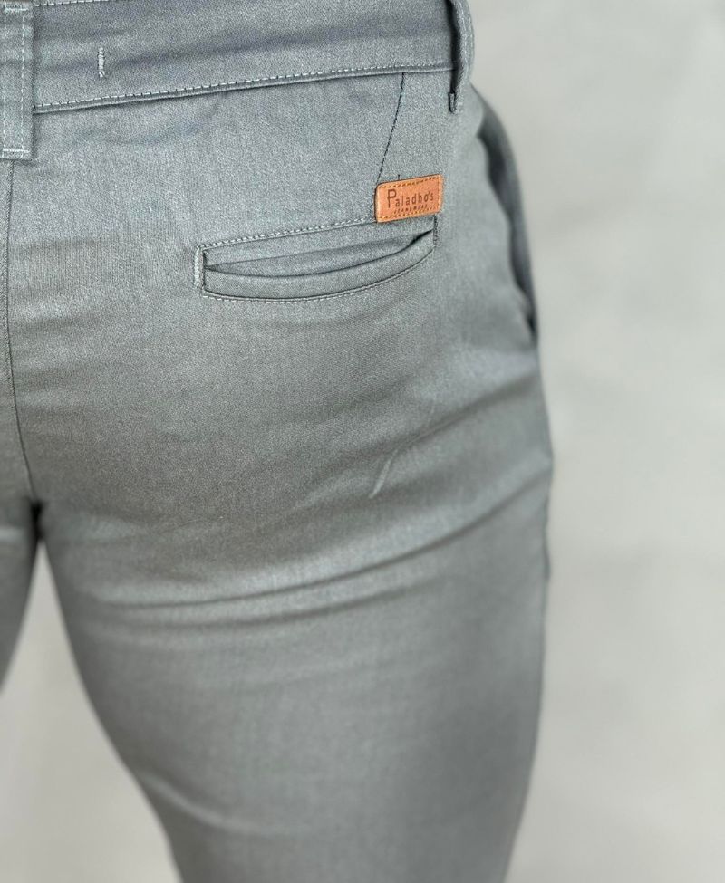 Calça Alfaiataria Cinza Claro Masculina Super Skinny  - Paladho´s Jeans Wear