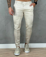 Calça Alfaiataria Creme Masculina Super Skinny  - Truehero