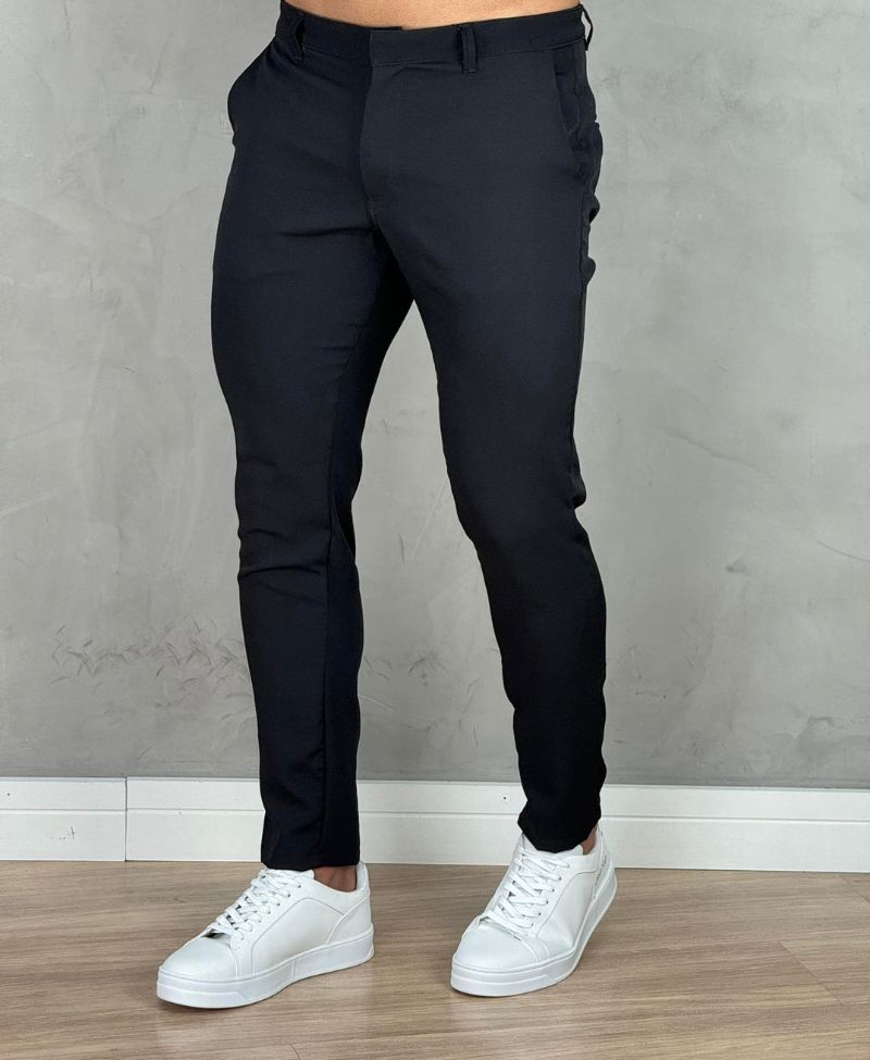 Calça Alfaiataria Preta Masculina Esporte Fino - Fdvixx