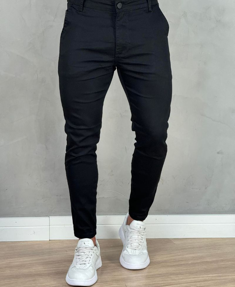 Calça Alfaiataria Sarja Preta Masculina Skinny - Codi Jeans