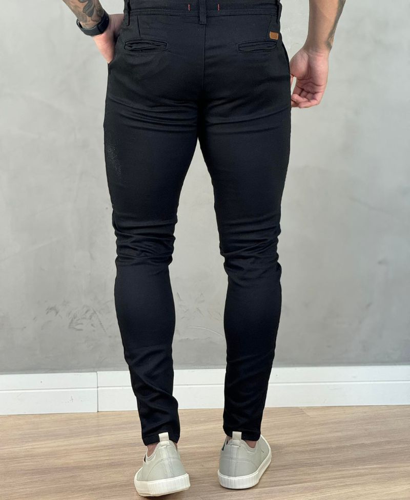 Calça Alfaiataria Preta Masculina Skinny Acetinada - Paladho´s Jeans Wear