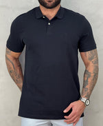 Camisa Polo Preta Masculina Básica Piquet - Aramis