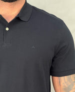 Camisa Polo Preta Masculina Básica Piquet - Aramis