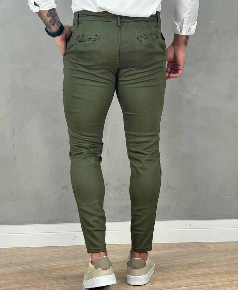 Calça Alfaiataria Verde Masculina Super Skinny  - Truehero