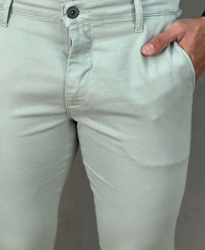 Calça Alfaiataria Verde Menta Masculina Skinny - Visual jeans