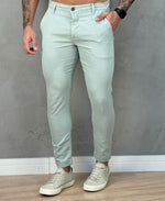 Calça Alfaiataria Verde Menta Masculina Skinny - Visual jeans