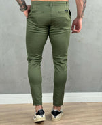 Calça Alfaiataria Verde Militar Masculina Skinny - Per Pochi