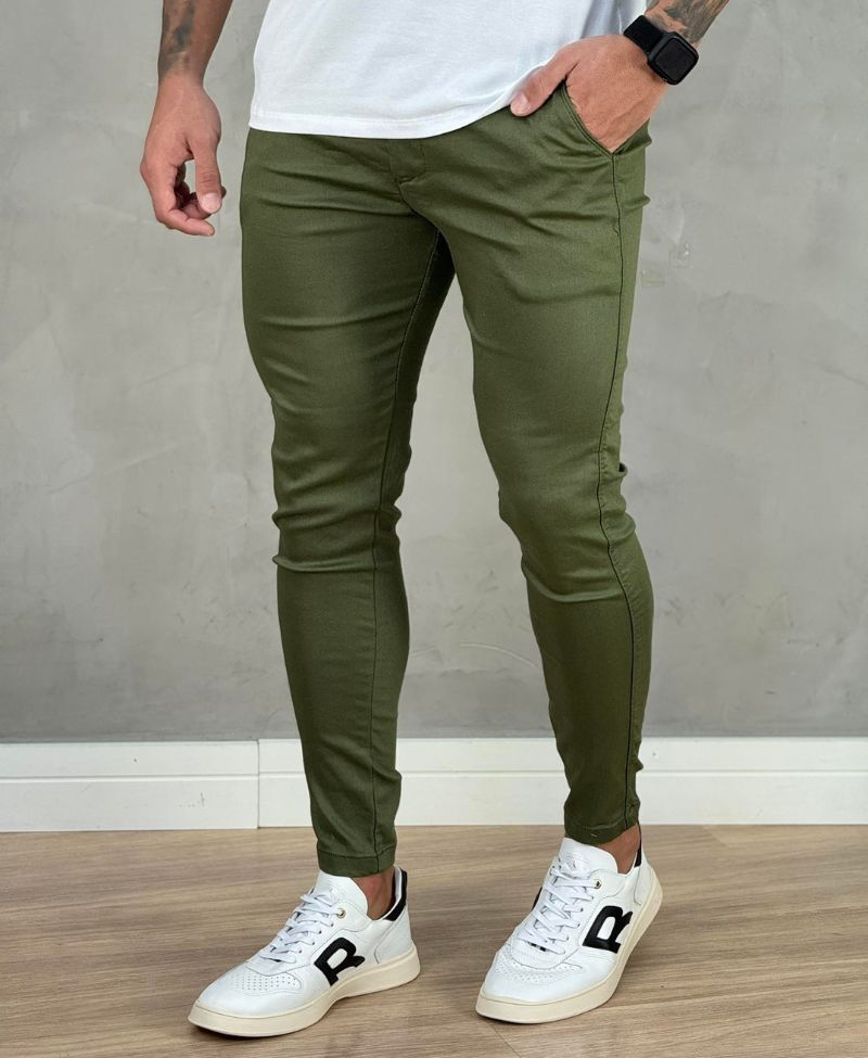 Calça Alfaiataria Verde Nativo Masculina Skinny - Jay Jones