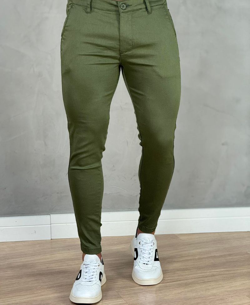 Calça Alfaiataria Verde Nativo Masculina Super Skinny - Jay Jones