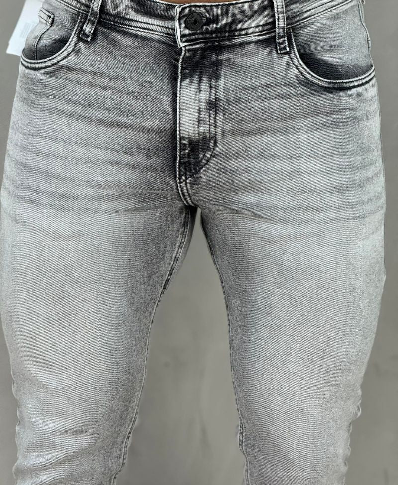 Calça Jeans Cinza Mescla Masculina Skinny Lisa  - Visual Jeans