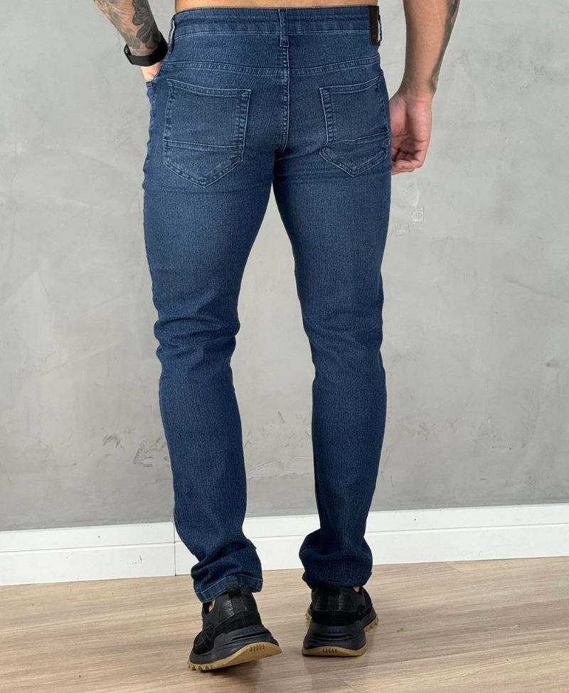 Calça Jeans Azul Stonado Masculina Slim - Aramis