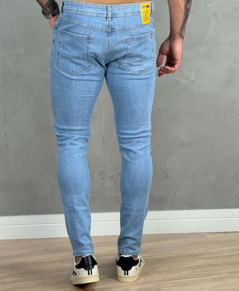 Calça Jeans Claro Masculina Destroyed - City Denim