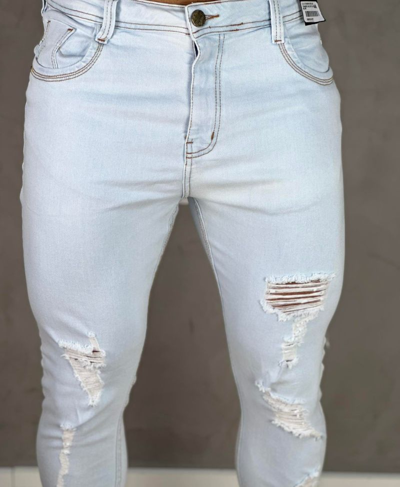 Calça Jeans Clara Masculina Skinny Destroyed - Degrant Jeans