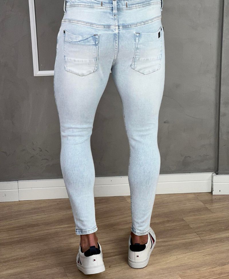 Calça Jeans Claro Masculina Skinny Destroyed - Degrant Jeans