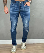 Calça Jeans Escuro Masculina Destroyed - City Denim